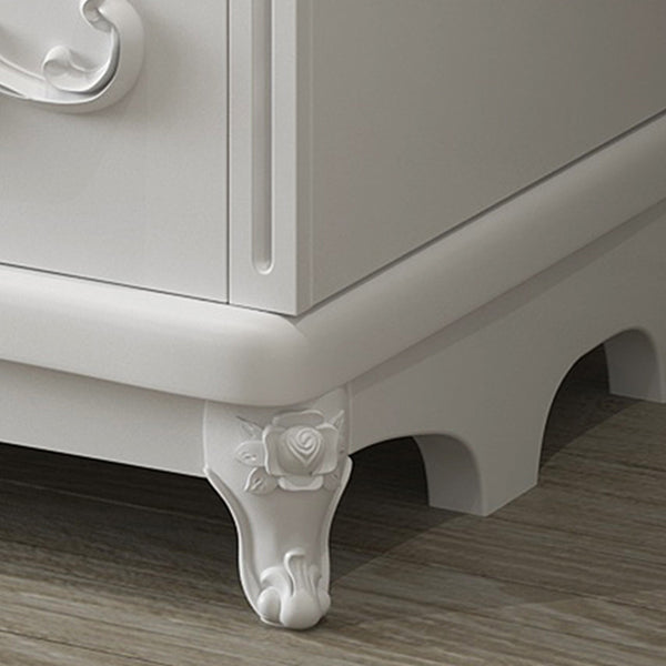 French Country White Wardrobe for Bedroom Manufactured Wood Cabinet with Drawers