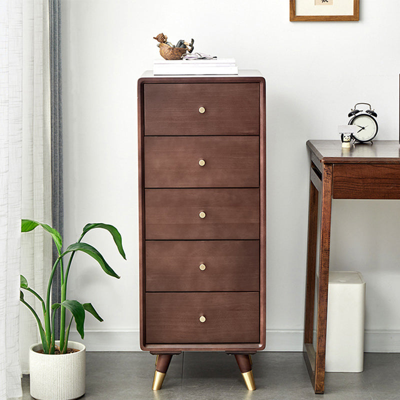 Vertical Modern Chest Bedroom Storage Chest in White and Brown
