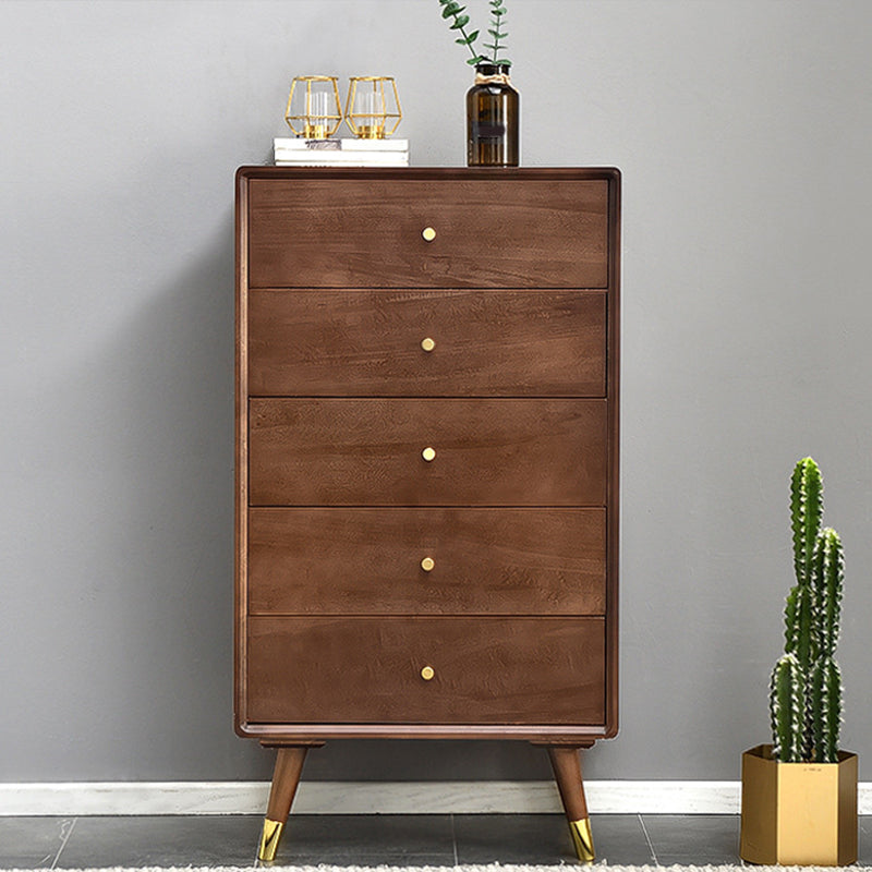 Vertical Modern Chest Bedroom Storage Chest in White and Brown