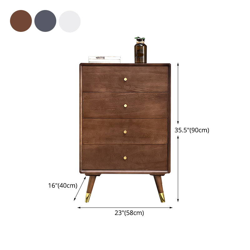 Vertical Modern Chest Bedroom Storage Chest in White and Brown