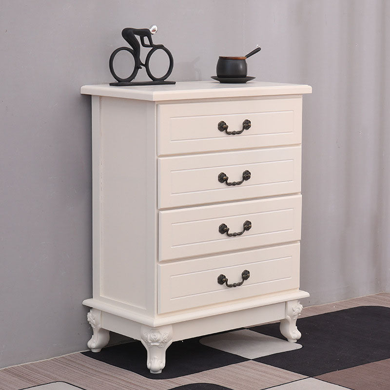 Modern Style White Wooden Chest Bedside Storage Chest with Multi Drawers
