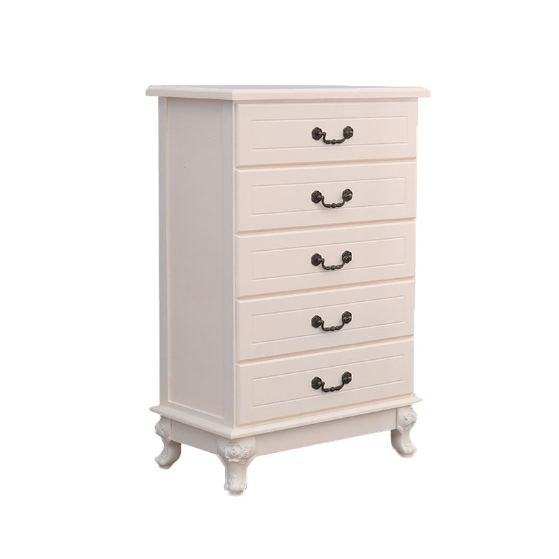 Modern Style White Wooden Chest Bedside Storage Chest with Multi Drawers