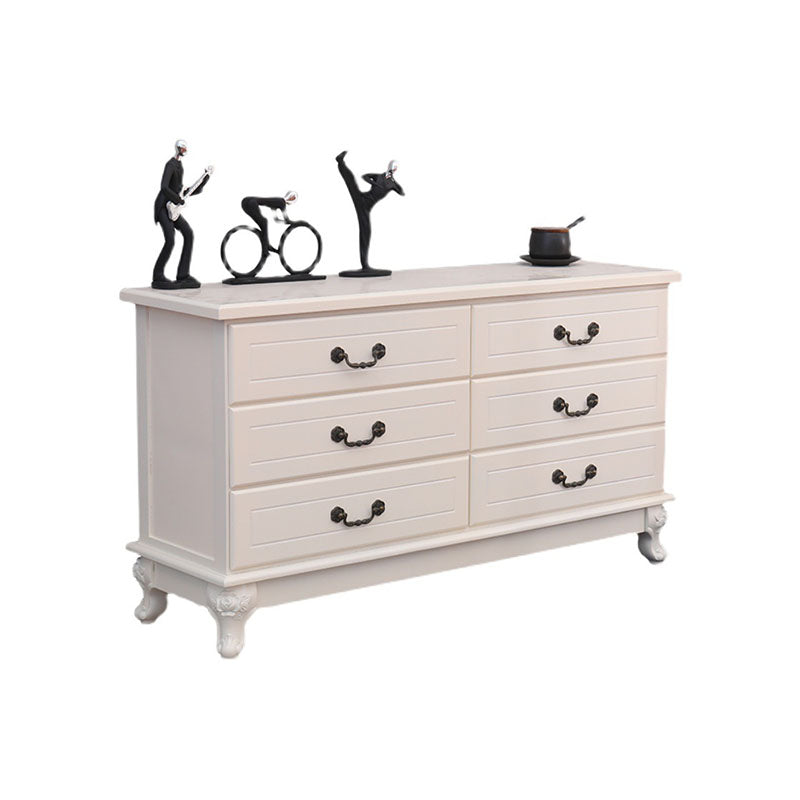 Modern Style White Wooden Chest Bedside Storage Chest with Multi Drawers