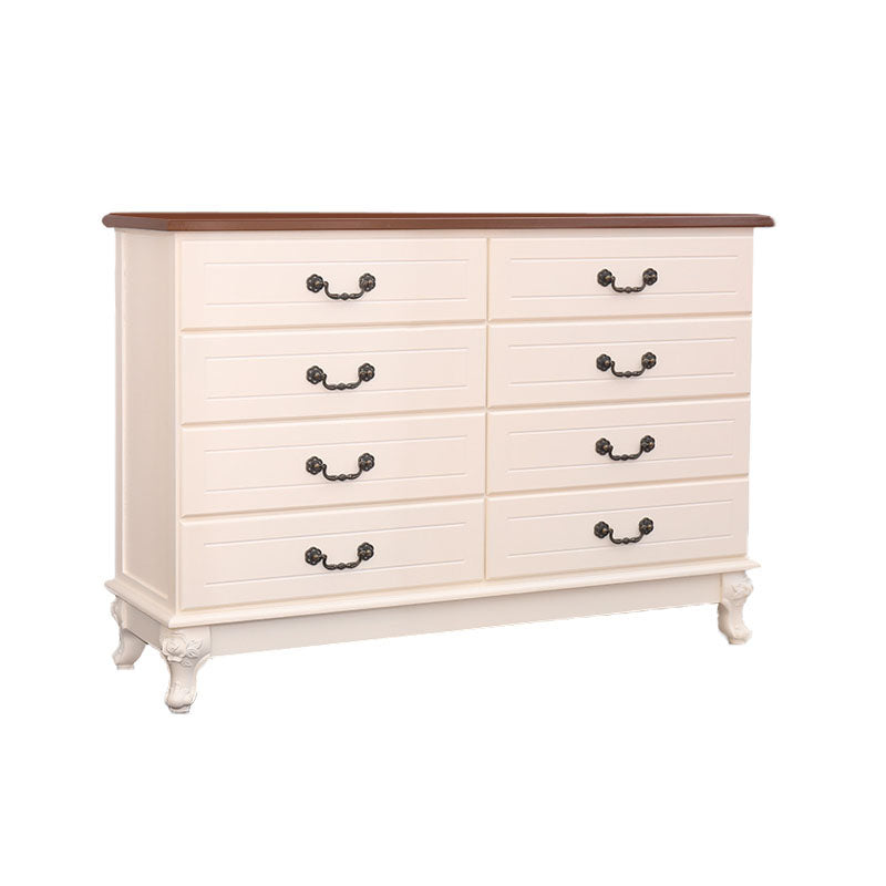 Modern Style White Wooden Chest Bedside Storage Chest with Multi Drawers