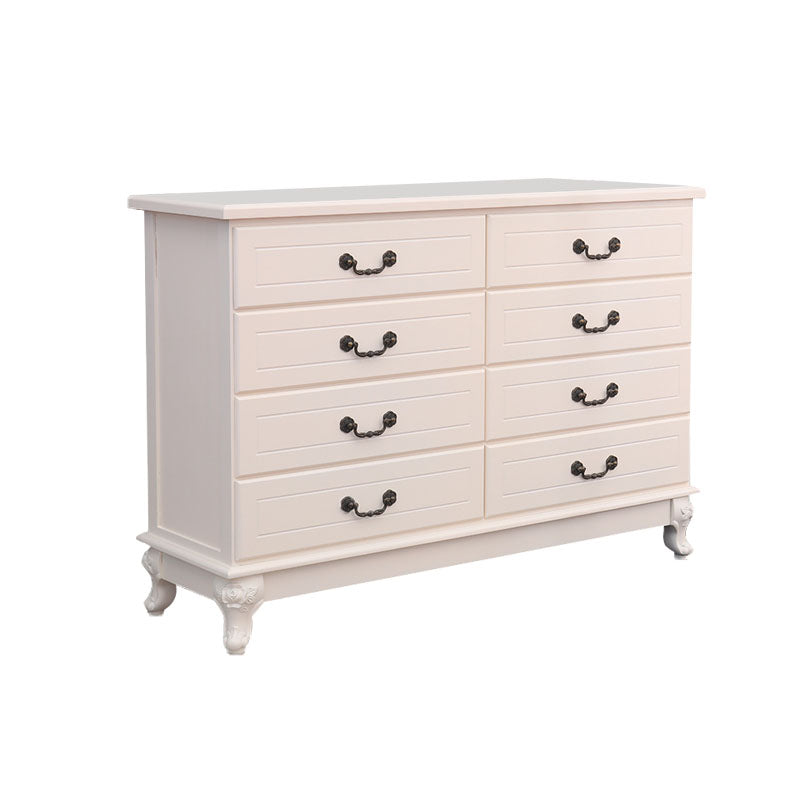 Modern Style White Wooden Chest Bedside Storage Chest with Multi Drawers