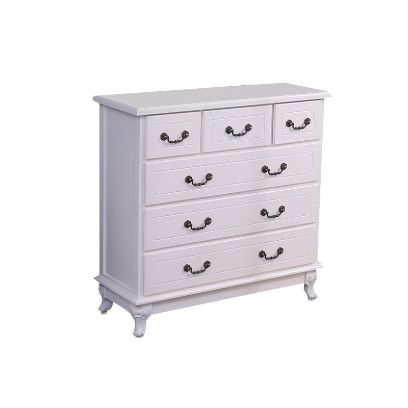Modern Style White Wooden Chest Bedside Storage Chest with Multi Drawers