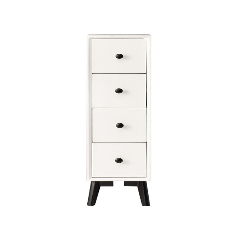 Modern Wooden Lingerie Chest Bedside Vertical Storage Chest in White and Brown