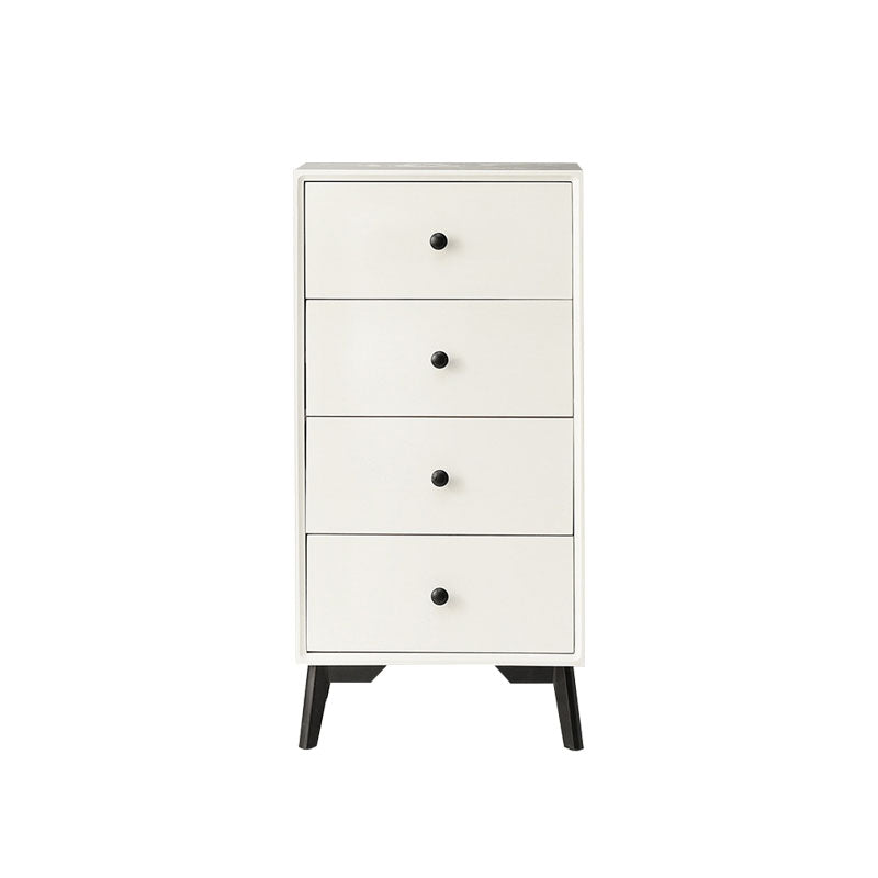 Modern Wooden Lingerie Chest Bedside Vertical Storage Chest in White and Brown