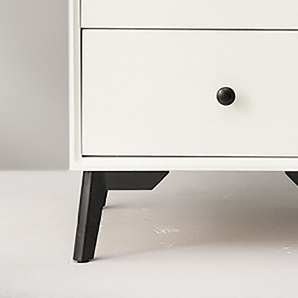 Modern Wooden Lingerie Chest Bedside Vertical Storage Chest in White and Brown