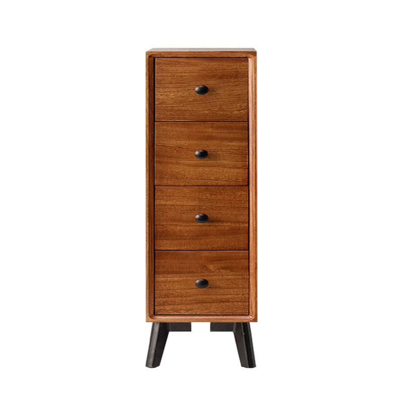 Modern Wooden Lingerie Chest Bedside Vertical Storage Chest in White and Brown