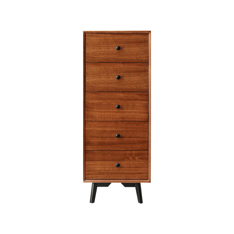 Modern Wooden Lingerie Chest Bedside Vertical Storage Chest in White and Brown