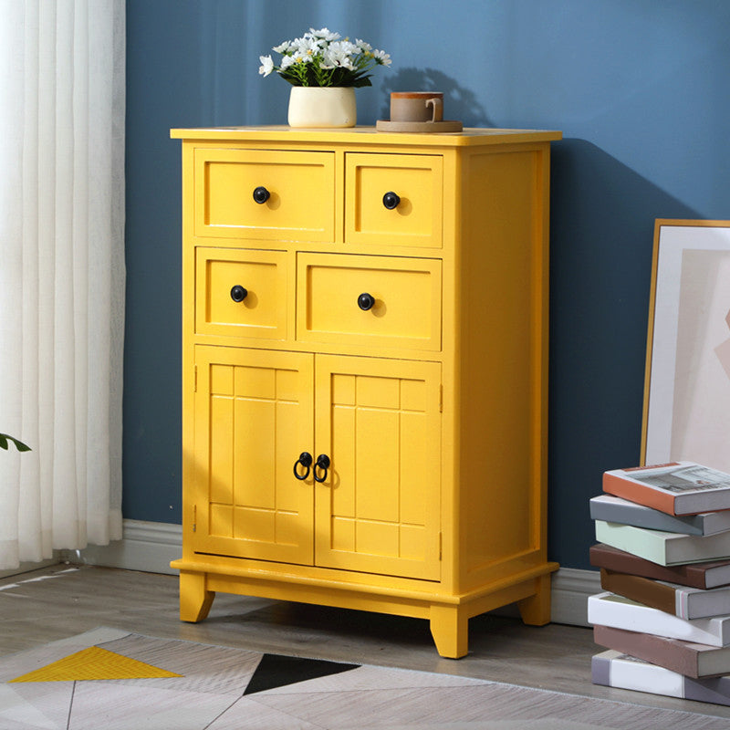Modern Wooden Combo Dresser Bedside Vertical Storage Chest with Drawers and Doors