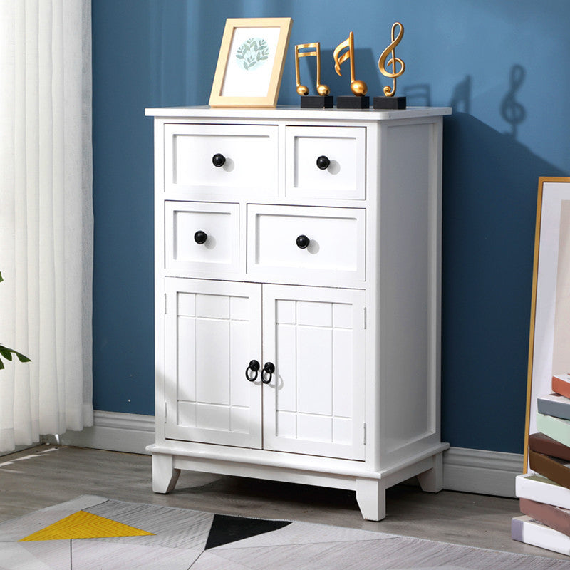 Modern Wooden Combo Dresser Bedside Vertical Storage Chest with Drawers and Doors
