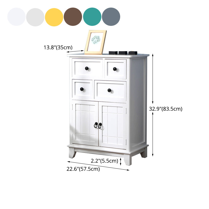 Modern Wooden Combo Dresser Bedside Vertical Storage Chest with Drawers and Doors