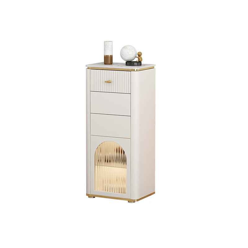 Vertical Modern Style Combo Dresser White Bedroom Storage Chest with Sensor Light
