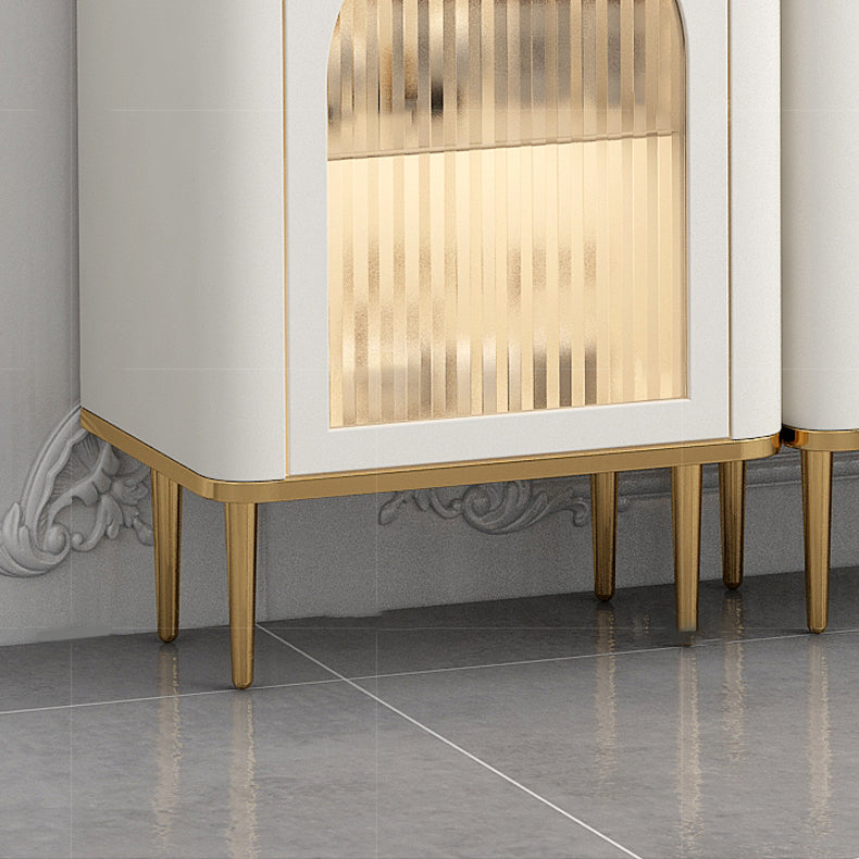 Vertical Modern Style Combo Dresser White Bedroom Storage Chest with Sensor Light