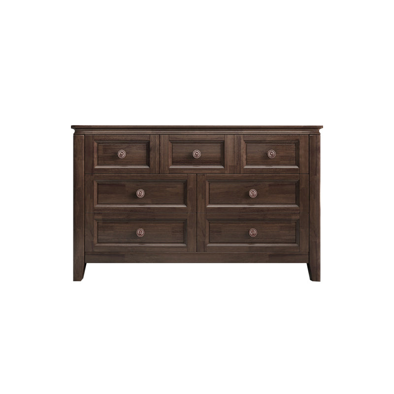 Traditional Style Chest Brown Bedroom Storage Chest with Multi Drawers