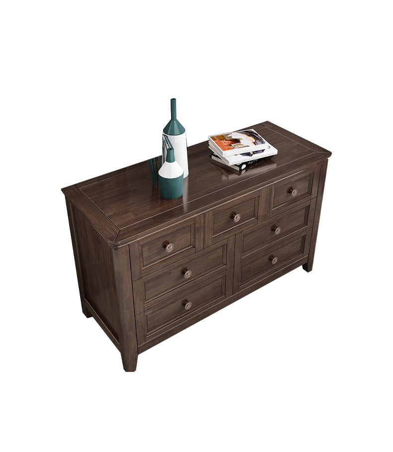 Traditional Style Chest Brown Bedroom Storage Chest with Multi Drawers