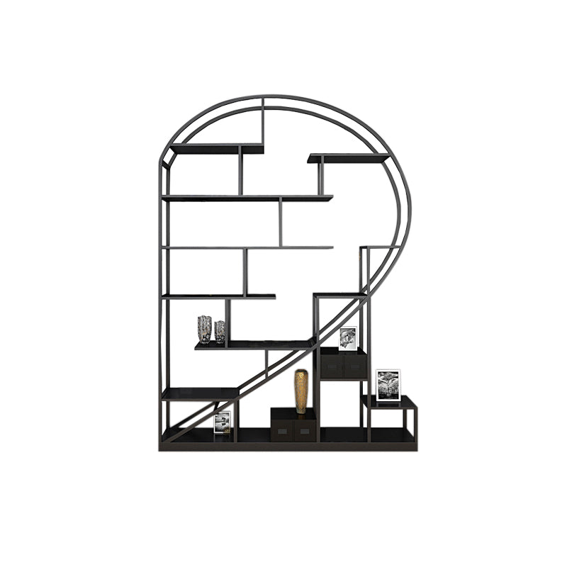 Contemporary Bookcase Open Back Metal Bookshelf for Home Office