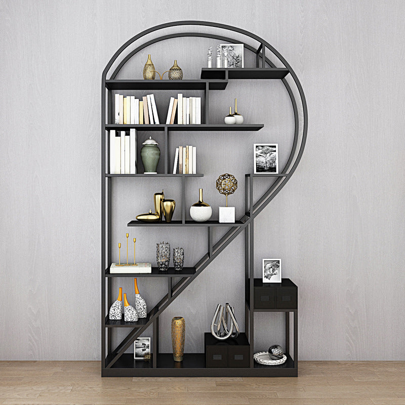 Contemporary Bookcase Open Back Metal Bookshelf for Home Office