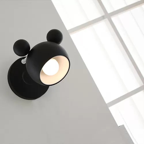Macaron Mouse Wall Light with Pull Chain 1 Head Metal Sconce Light for Study Room
