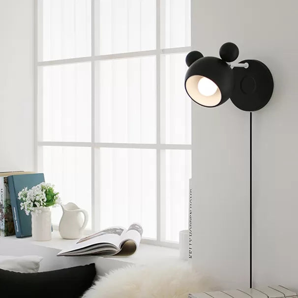 Macaron Mouse Wall Light with Pull Chain 1 Head Metal Sconce Light for Study Room