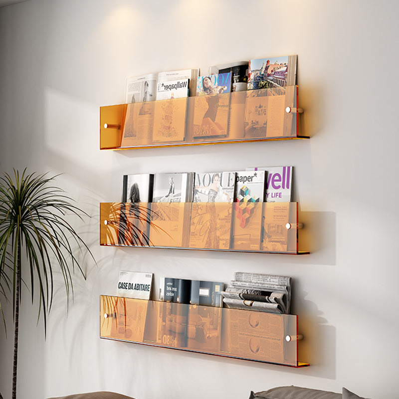 Modern Floating Book Shelf 5.9"H Acrylic Wall Mounted Bookcase