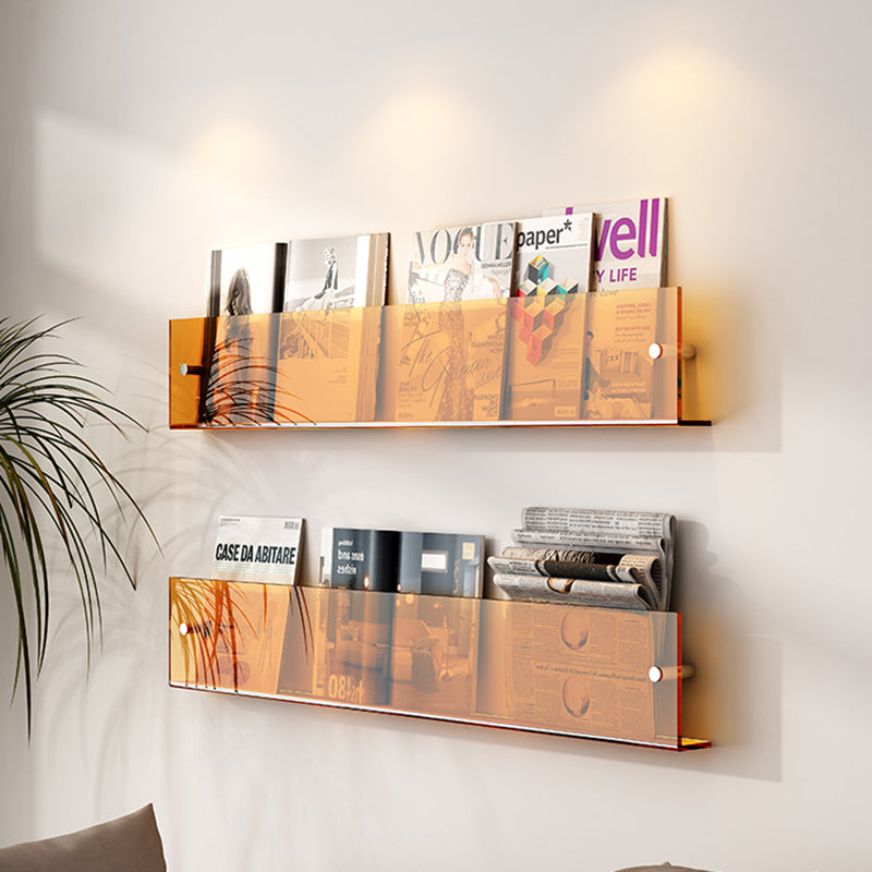Modern Floating Book Shelf 5.9"H Acrylic Wall Mounted Bookcase