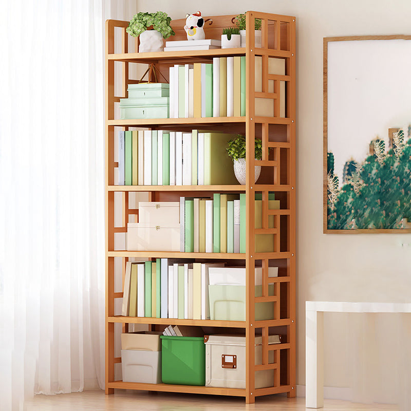 Modern Style Bamboo Bookcase Geometric Bookshelf for Any Room