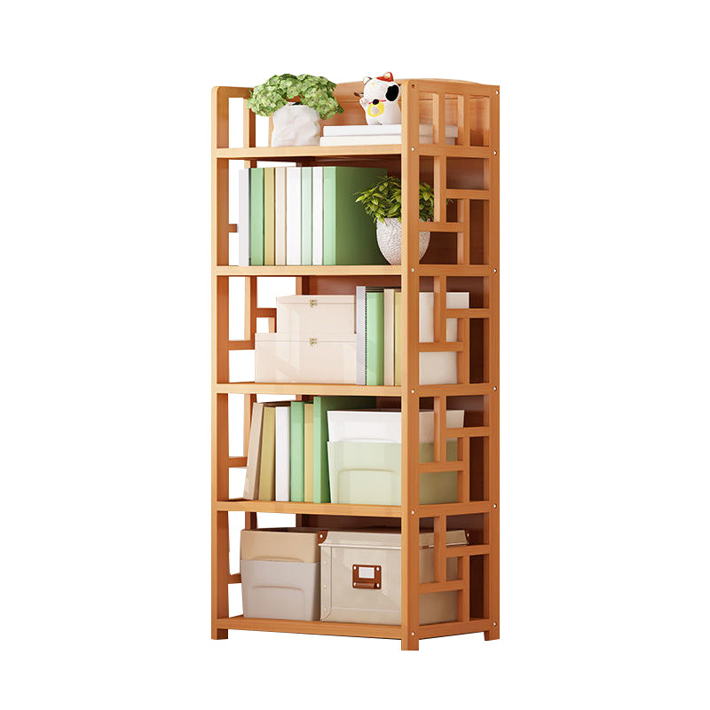 Modern Style Bamboo Bookcase Geometric Bookshelf for Any Room
