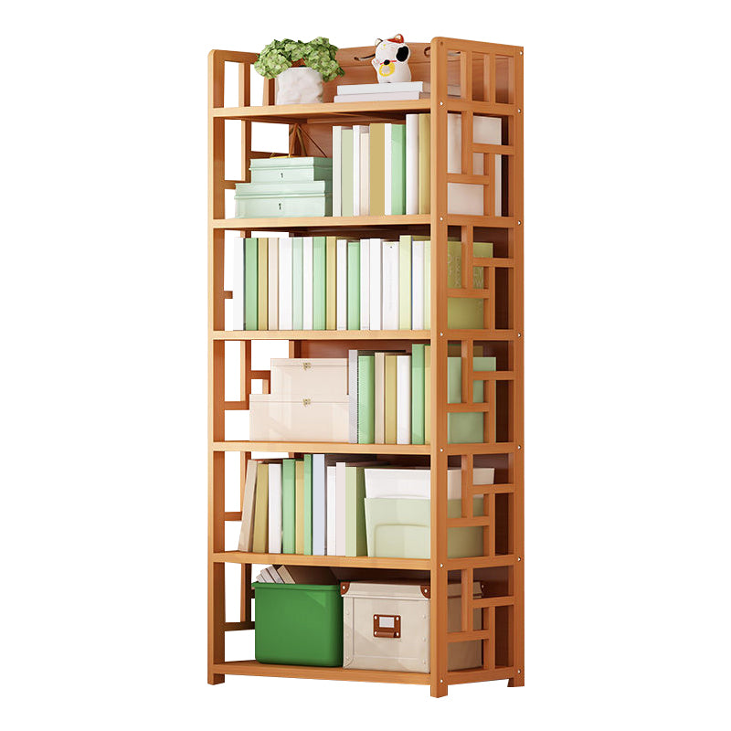 Modern Style Bamboo Bookcase Geometric Bookshelf for Any Room