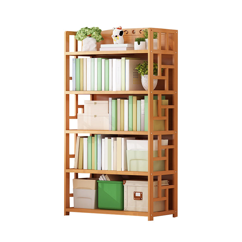 Modern Style Bamboo Bookcase Geometric Bookshelf for Any Room