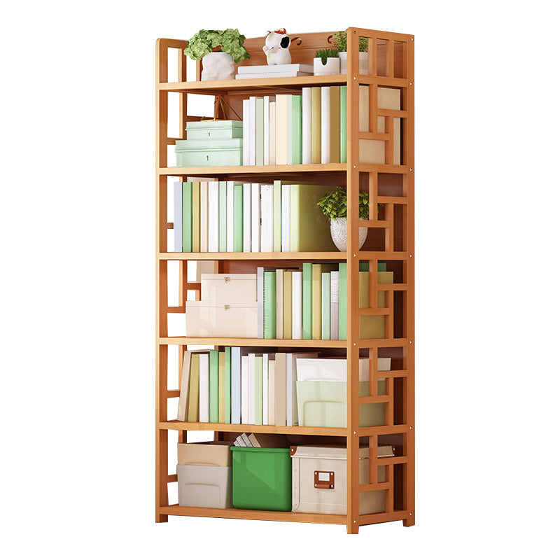 Modern Style Bamboo Bookcase Geometric Bookshelf for Any Room