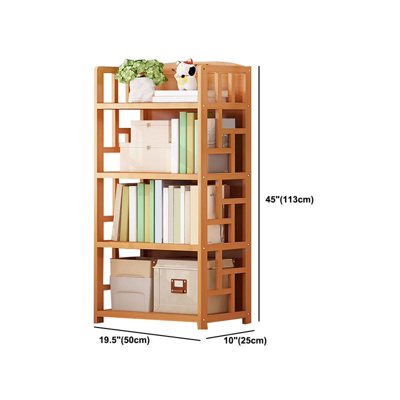 Modern Style Bamboo Bookcase Geometric Bookshelf for Any Room