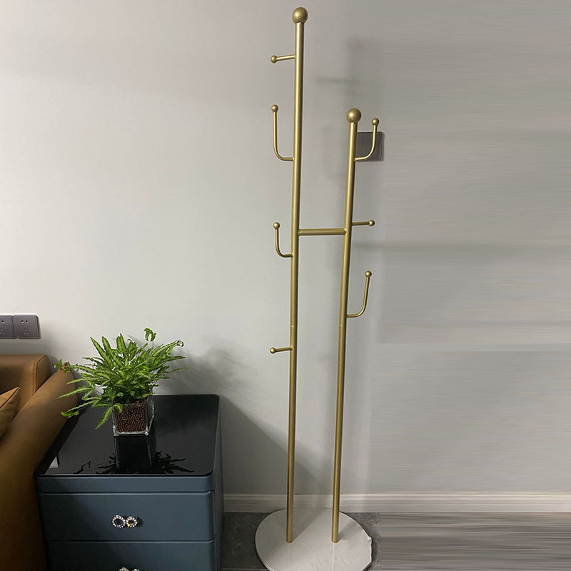 Nordic Free Standing Metal Coat Rack Marble Bottom for Living Room