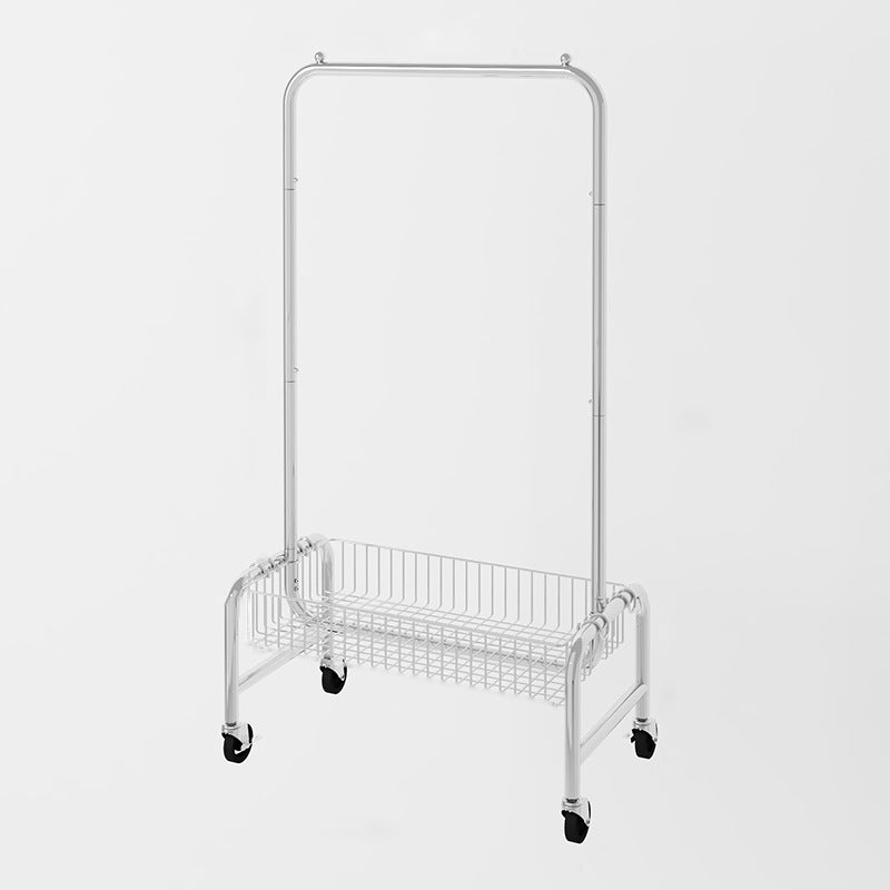 Contemporary Coat Rack Metal Storage Baskets Included Free Standing Silver Hall Tree