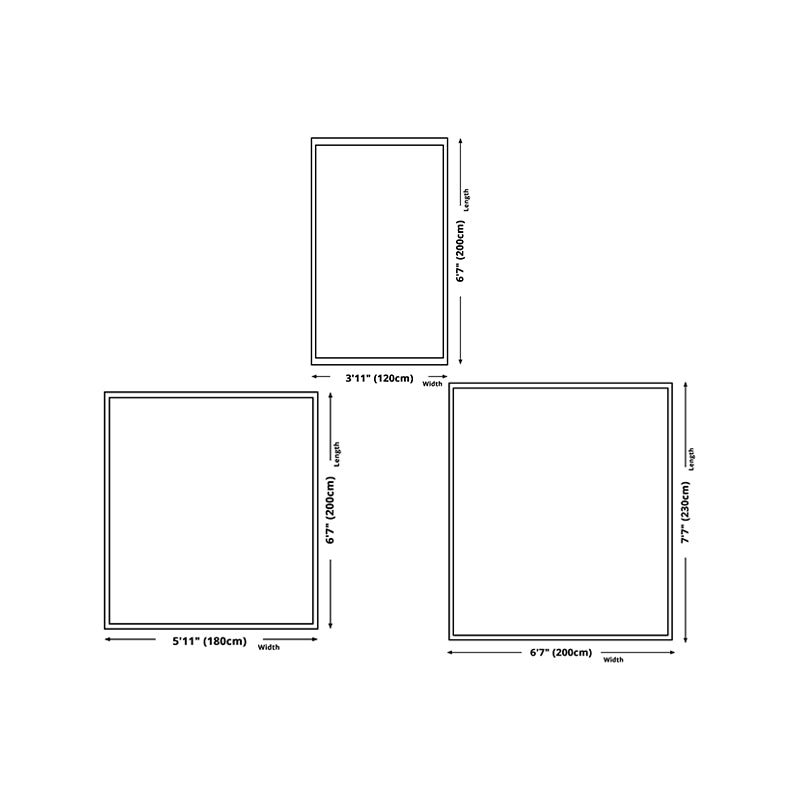 Multicolor Area Rug Polyester Carpet Antique Anti-Slip Backing Rug for Living Room