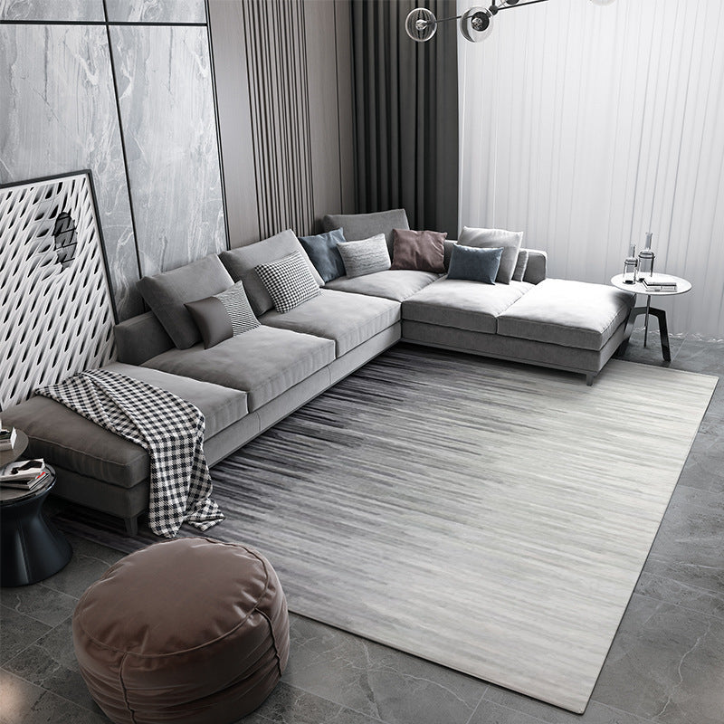 Black Modern Rug Polyester Graphic Area Rug Stain Resistant Rug for Home Decor