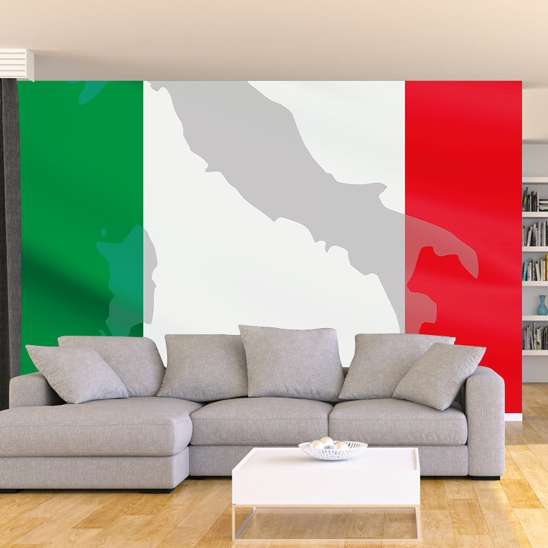 Illustration Contemporary Wallpaper Stain Resistant Earth Map Wallpaper