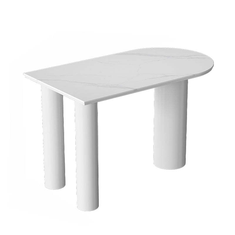 White Stone Top Counter-height Pub Table Contemporary Legs Bar Dining Table