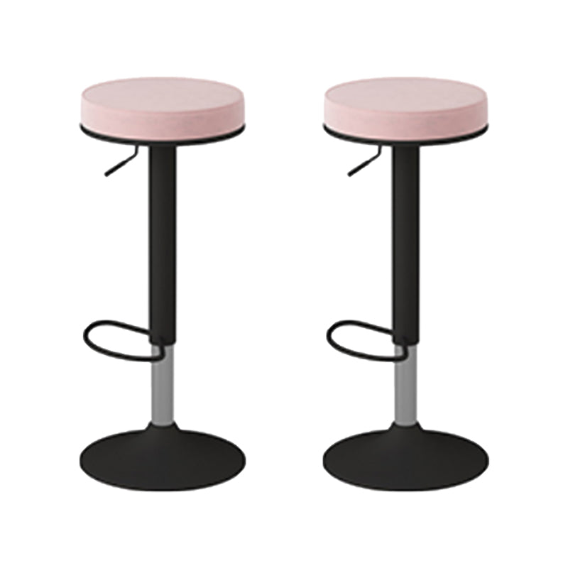 Glam Liftable Rotatable Counter Stool Steel Cafe Bar Stool with Velvet Cushion and Pedal
