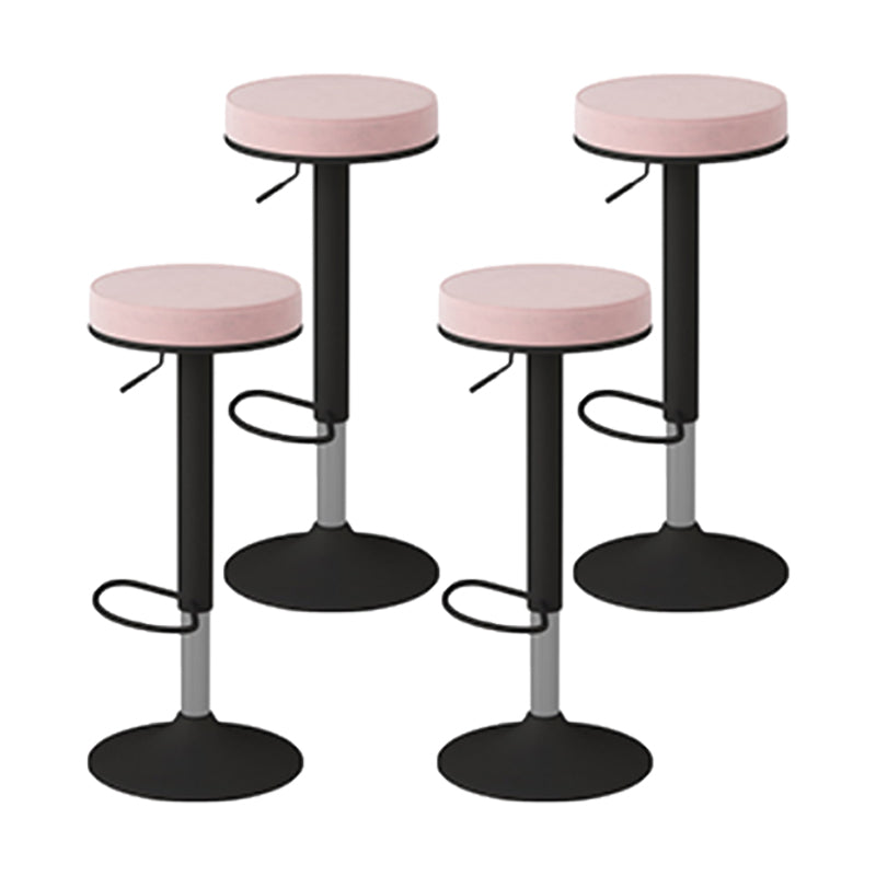 Glam Liftable Rotatable Counter Stool Steel Cafe Bar Stool with Velvet Cushion and Pedal