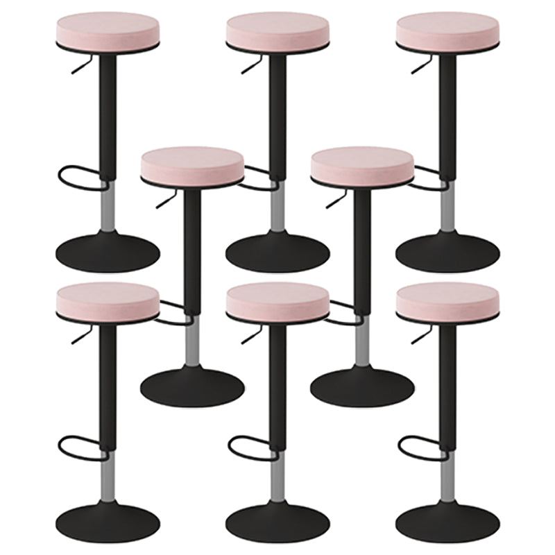 Glam Liftable Rotatable Counter Stool Steel Cafe Bar Stool with Velvet Cushion and Pedal