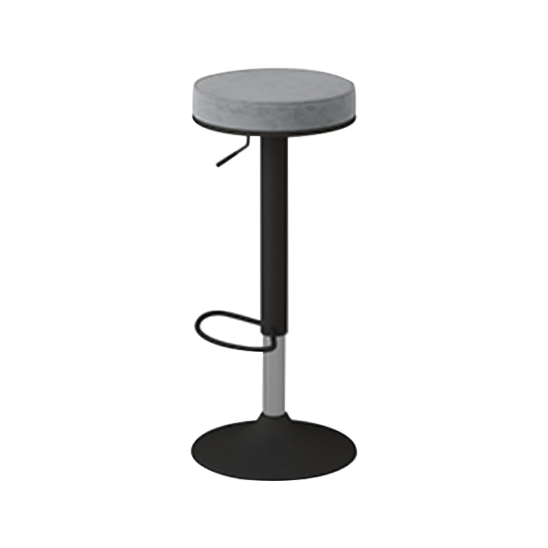 Glam Liftable Rotatable Counter Stool Steel Cafe Bar Stool with Velvet Cushion and Pedal