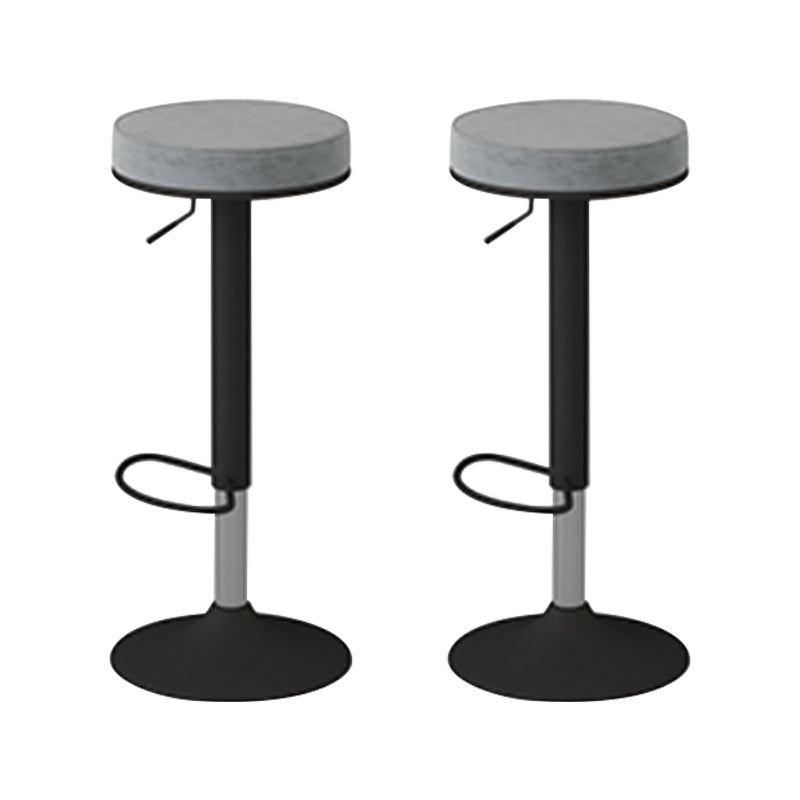 Glam Liftable Rotatable Counter Stool Steel Cafe Bar Stool with Velvet Cushion and Pedal