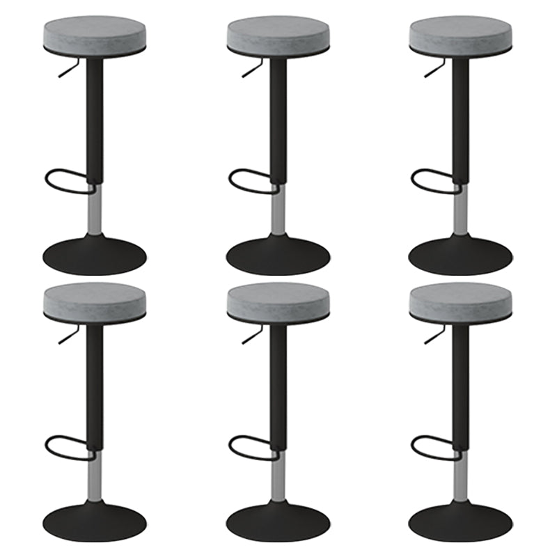 Glam Liftable Rotatable Counter Stool Steel Cafe Bar Stool with Velvet Cushion and Pedal