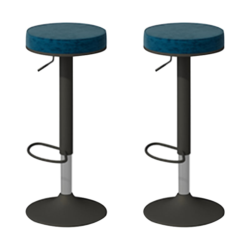 Glam Liftable Rotatable Counter Stool Steel Cafe Bar Stool with Velvet Cushion and Pedal