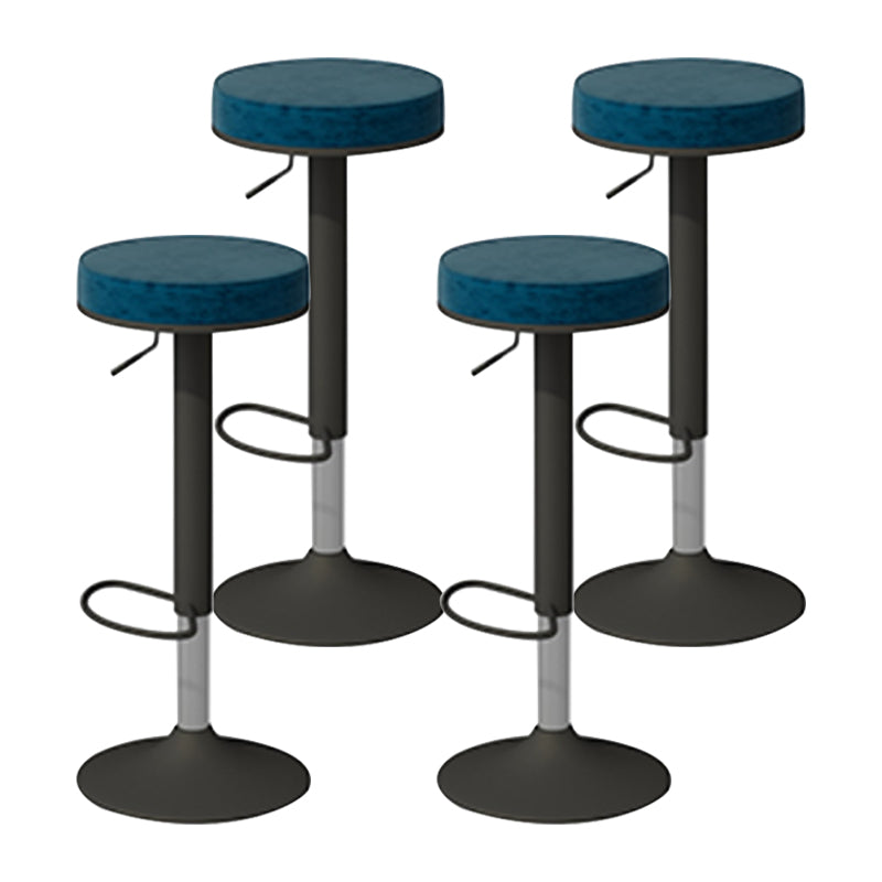 Glam Liftable Rotatable Counter Stool Steel Cafe Bar Stool with Velvet Cushion and Pedal