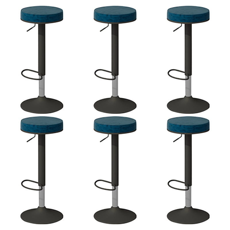 Glam Liftable Rotatable Counter Stool Steel Cafe Bar Stool with Velvet Cushion and Pedal