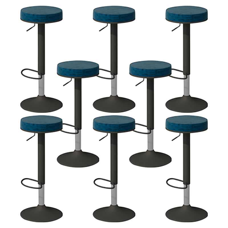 Glam Liftable Rotatable Counter Stool Steel Cafe Bar Stool with Velvet Cushion and Pedal